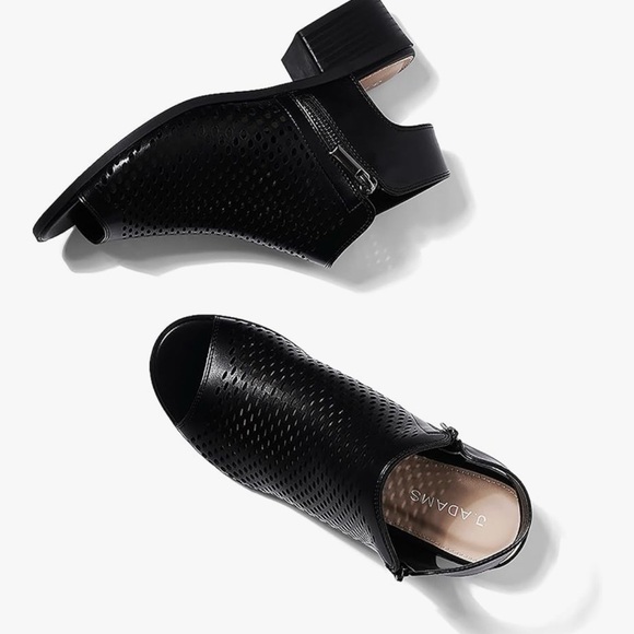 J. Adams Black Peep Toe Ankle Booties New in Box NIB size 10 - Picture 5 of 12